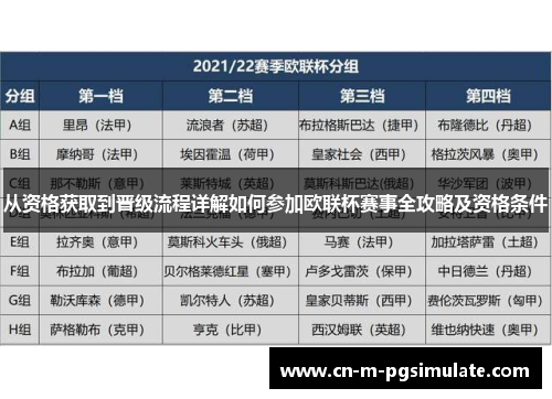 从资格获取到晋级流程详解如何参加欧联杯赛事全攻略及资格条件